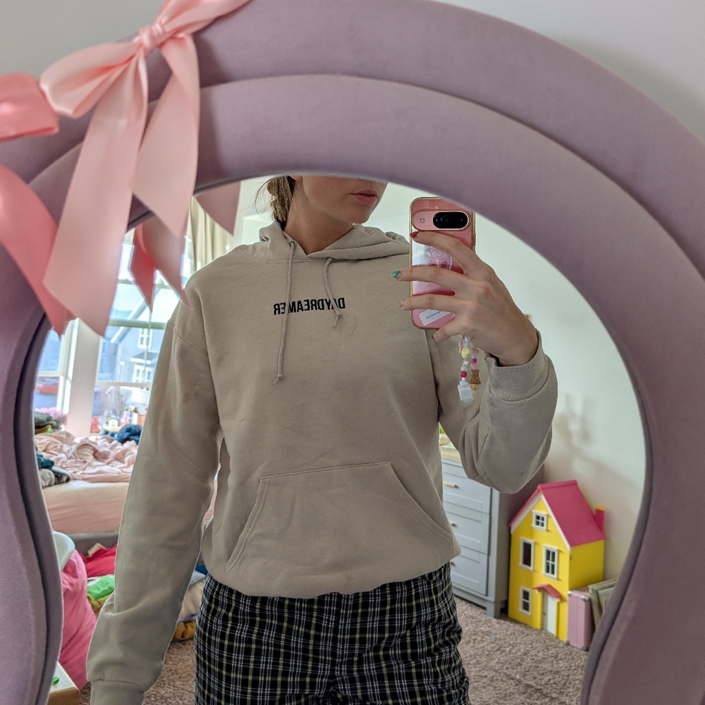 Daydreamer Beige Skater Hoodie Size Small